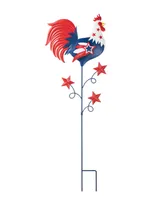 Glitzhome 35.75" H Patriotic, Americana Metal Rooster Yard Stake