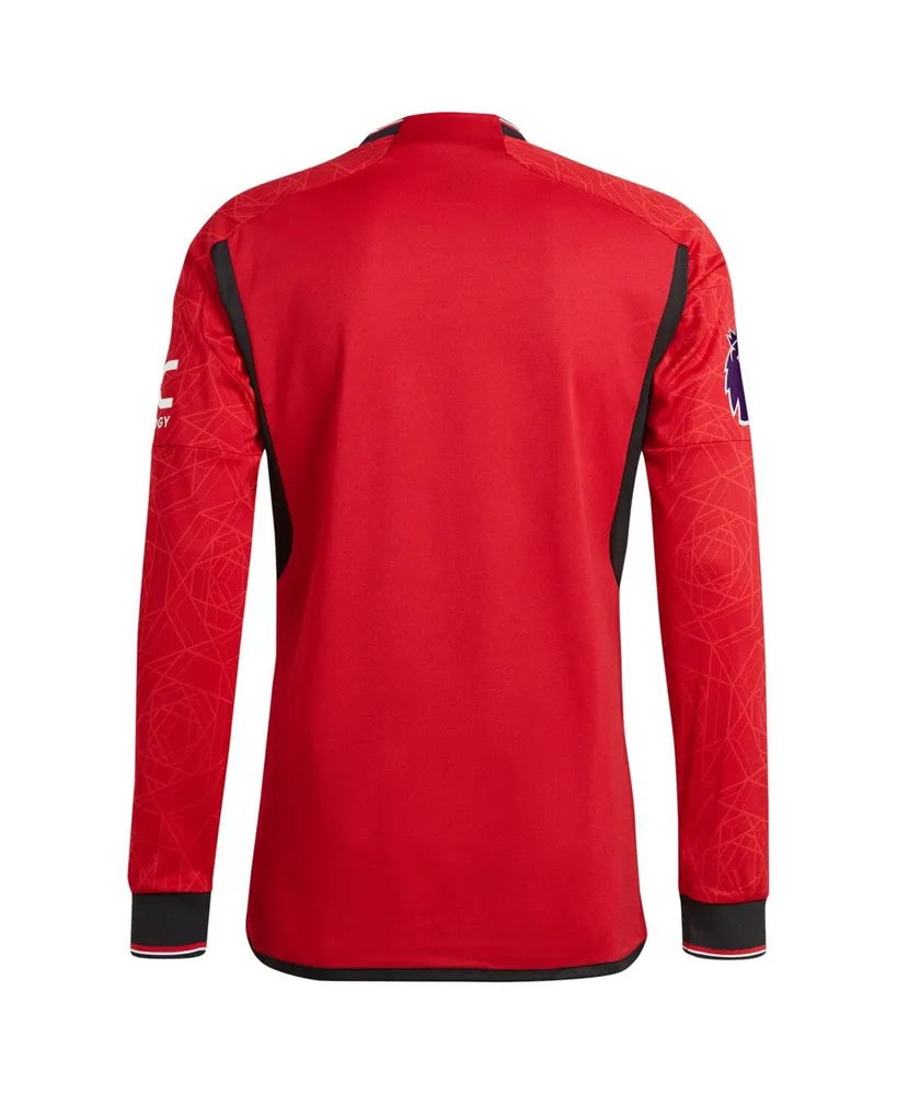 Men's adidas Red Manchester United 2023/24 Home Authentic Long Sleeve Jersey
