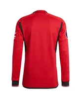 Men's adidas Red Manchester United 2023/24 Home Authentic Long Sleeve Jersey