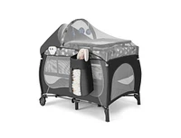 5-in-1 Portable Baby Playard with Bassinet and Adjustable Canopy