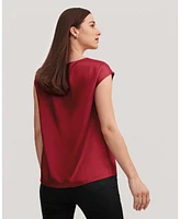 Lilysilk Women's Basic Cap Sleeves Silk Tee