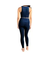 Women's Navy Buffalo Bills Leggings and Midi Bra Set