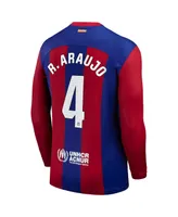 Men's Nike Ronald Araujo Royal Barcelona 2023/24 Home Replica Long Sleeve Jersey