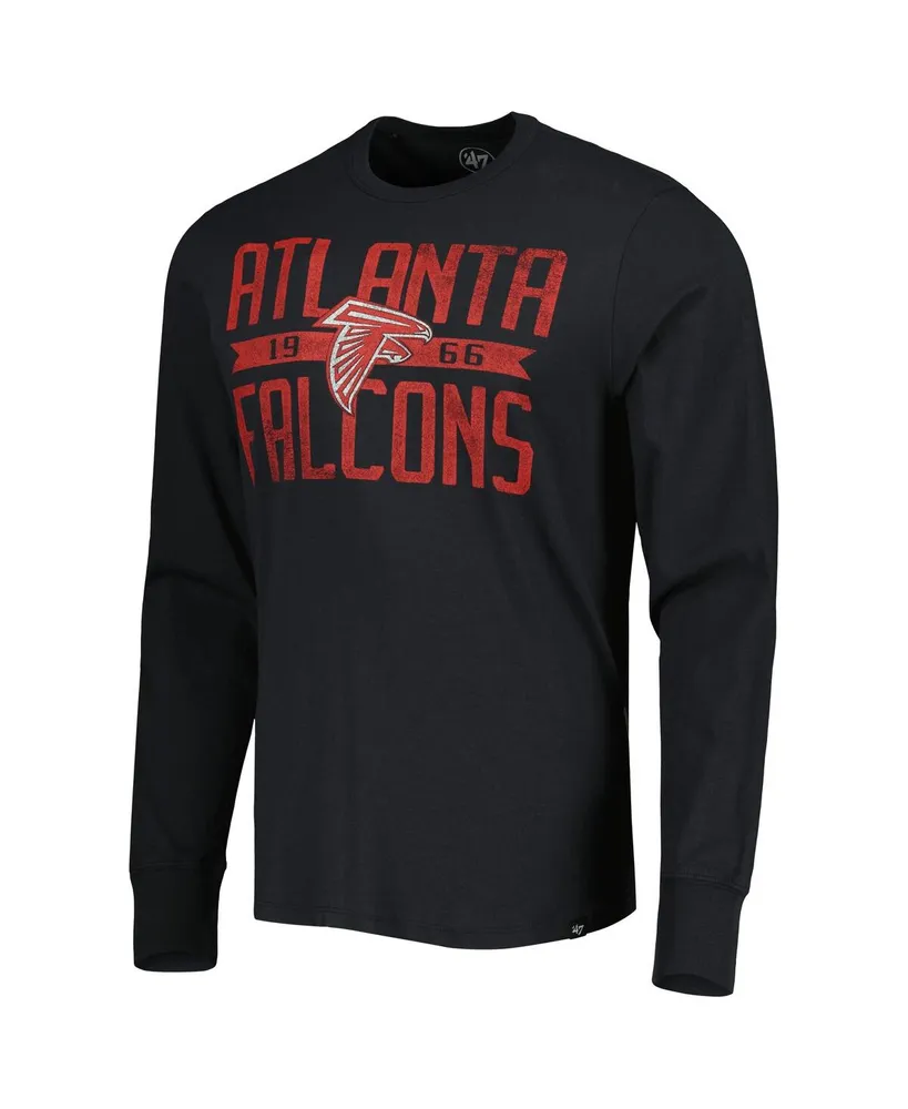 Men's '47 Brand Black Distressed Atlanta Falcons Wide Out Franklin Long Sleeve T-shirt