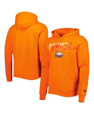 Men's New Era Orange Denver Broncos Ink Dye Pullover Hoodie