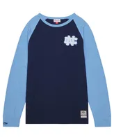 Men's Mitchell & Ness Navy North Carolina Tar Heels Legendary Slub Raglan Long Sleeve T-shirt