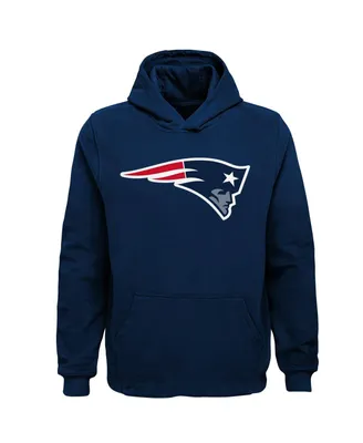 Big Boys Navy New England Patriots Team Logo Pullover Hoodie