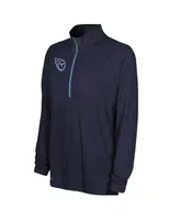 Men's Navy Tennessee Titans Combine Authentic Raglan Quarter-Zip Top