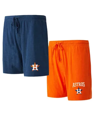 Men's Concepts Sport Navy, Orange Houston Astros Two-Pack Meter Sleep Shorts