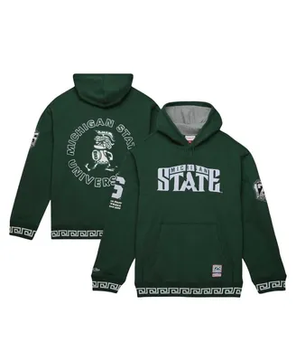 Men's Mitchell & Ness Green Michigan State Spartans 125th Basketball Anniversary Team Origins Pullover Hoodie