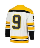 Men's Mitchell & Ness Johnny Bucyk White Boston Bruins 1973/74 Blue Line Player Jersey