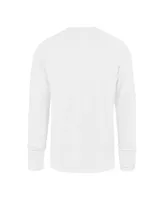Men's '47 Brand White Distressed Detroit Lions Premier Franklin Long Sleeve T-shirt