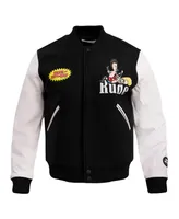 Men's Freeze Max Black, White Beavis and Butt-Head Rude Varsity Full Zip Jacket