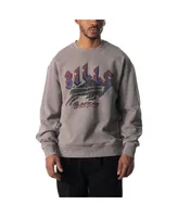 Men's and Women's The Wild Collective Gray Buffalo Bills Distressed Pullover Sweatshirt