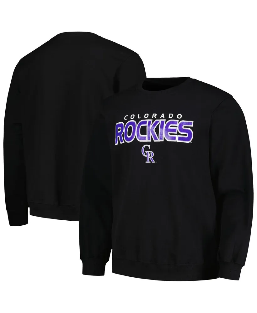 Men's Stitches Black Colorado Rockies Pullover Sweatshirt