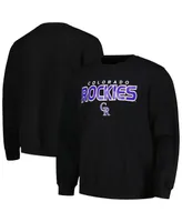 Men's Stitches Black Colorado Rockies Pullover Sweatshirt