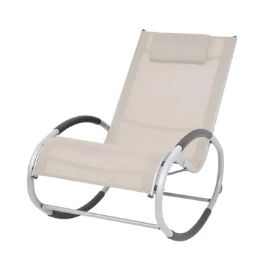 Outdoor Rocking Chair Cream Textilene