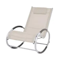 Outdoor Rocking Chair Cream Textilene