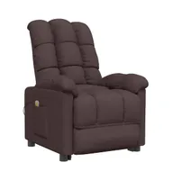 Massage Recliner Dark Brown Fabric