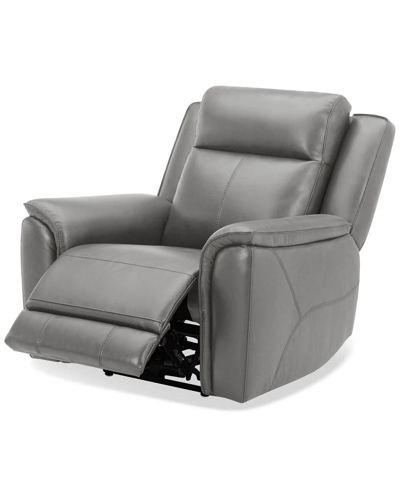 Addyson 41" Zero Gravity Leather Recliner with Power Headrest, Created for Macy's