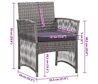 Patio Armchairs with Cushions 2 pcs Anthracite Poly Rattan