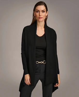 Donna Karan Women's Long-Sleeve Drape-Front Cardigan