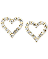 Effy Diamond Open Heart Stud Earrings (1/2 ct. t.w.) in 14k Gold