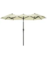 Outsunny 9.7' Double-sided Patio Umbrella Tilt Outdoor Umbrella