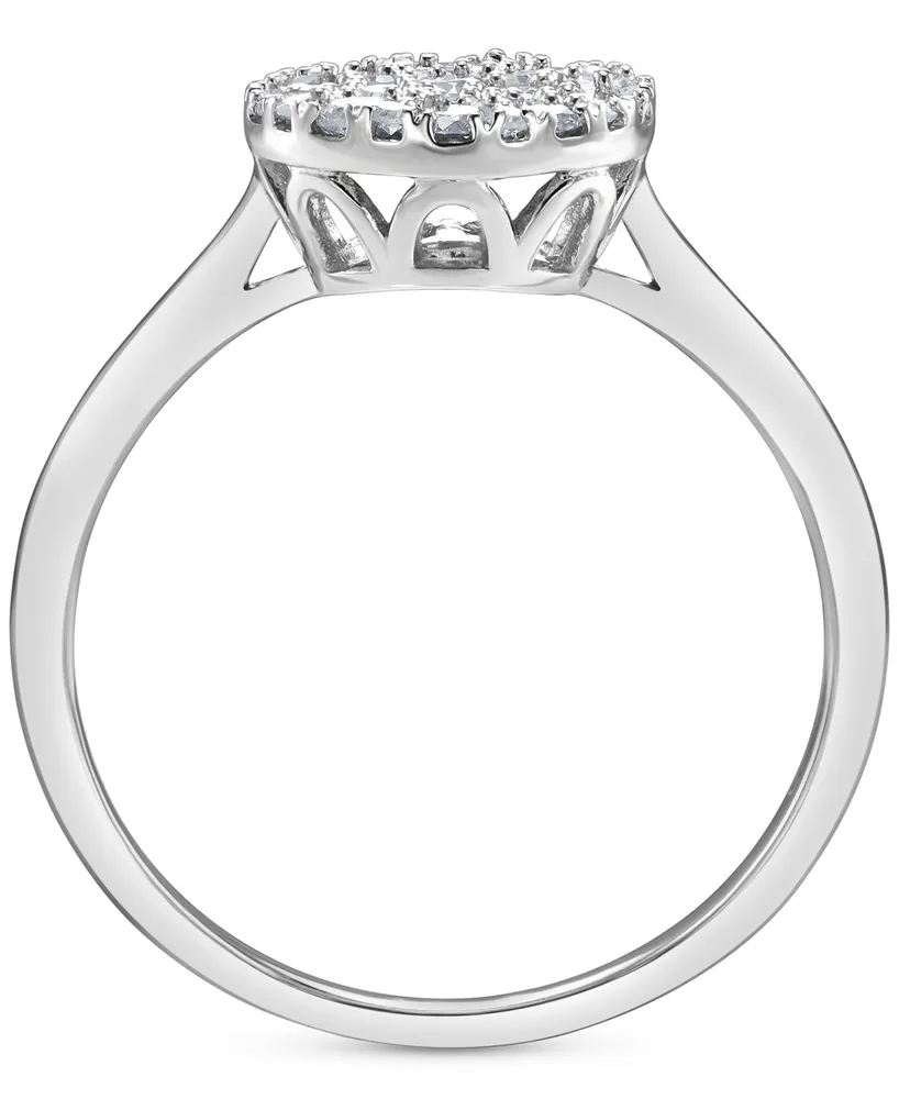 Diamond Circle Cluster Ring (1/2 ct. t.w.) in 10k White Gold