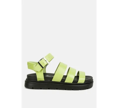 Womens Belcher Faux Leather Gladiator Sandals