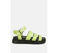 Womens Belcher Faux Leather Gladiator Sandals