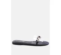 Women's Scoth Clear Buckled Quilted Slides