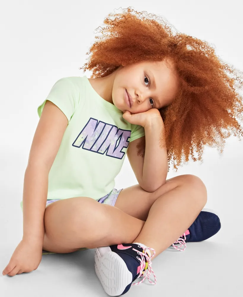 Nike Little Girls Dri-Fit Short Sleeve T-shirt and Shorts Set