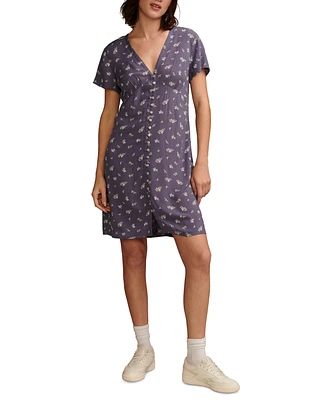 Lucky Brand Women's Short-Sleeve Mini Slip Dress