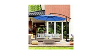 10 Feet Patio Offset Hanging Umbrella with Easy Tilt Adjustment