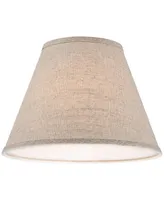 Set of 2 Empire Lamp Shades Fine Burlap Small 6" Top x 12" Bottom x 9" Slant Spider with Replacement Harp and Finial Fitting - Springcrest