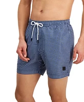 Boss by Hugo Men's Vibe Patterned 5.3" Swim Trunks, Created for Macy's