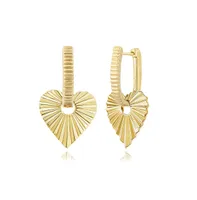 Danglig Fluted Heart Earrings