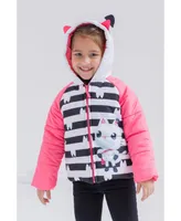 Dreamworks Gabbys Dollhouse Pandy Paws Girls Zip Up Puffer Jacket Toddler |Child