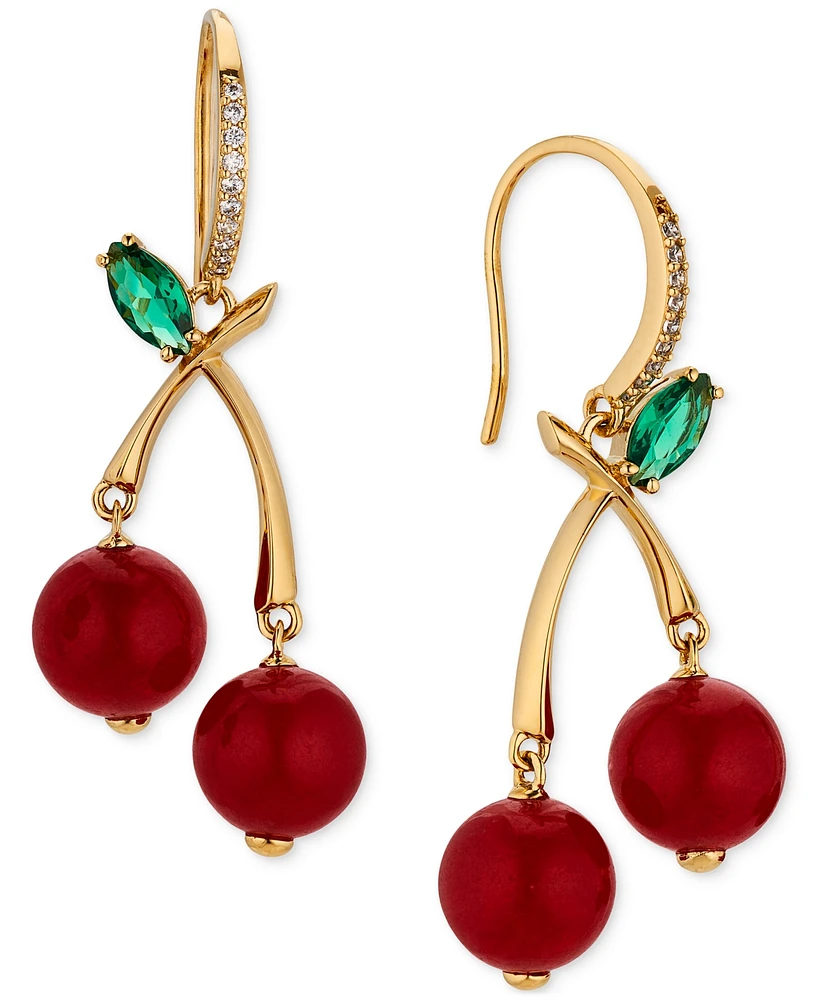 Ajoa by Nadri 18k Gold-Plated Cubic Zirconia & Nano Stone Bead Cherry Drop Earrings