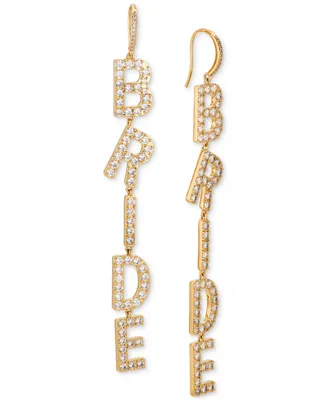 Ajoa by Nadri Pave Cubic Zirconia Bride Linear Drop Earrings