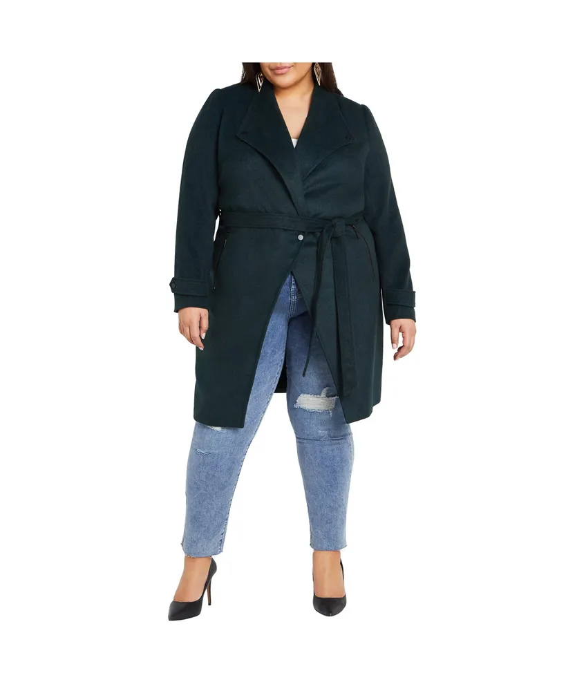 GUESS Women's Plus Size Asymmetrical-Zipper Coat - Macy's