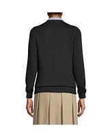 Lands' End Women's School Uniform Cotton Modal Button Front Cardigan Sweater