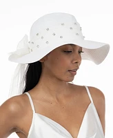 Bellissima Millinery Collection Women's Rhinestone Bow Panama Hat