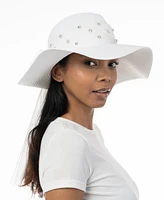 Bellissima Millinery Collection Women's Rhinestone Bow Panama Hat