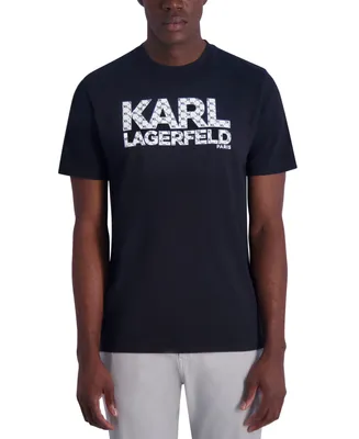Karl Lagerfeld Paris Men's Slim Fit Short-Sleeve Monogram Logo Graphic T-Shirt