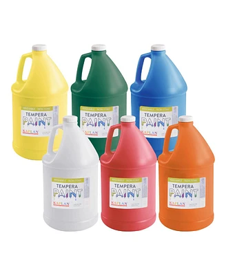 Kaplan Early Learning Kaplan Colors Washable Tempera Paint Set of 6 Gallons