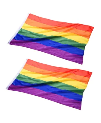 5x3 Ft Rainbow Flag Gay Pride Lesbian Lgbt Banner Polyester with Grommets Pack