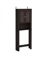 Furinno Indo Louver Door Bath Cabinet - Espresso - 62.99 x 23.62 x 8.27 in.