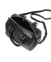 Ladies Leather Barrel Bag with Adjustable Strap